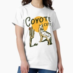 Coyote Cutie: Cool Desert Cactus, Rose & Coyote Illustration