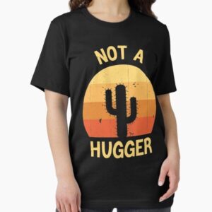 not a hugger funny vintage cactus sarcastic retro saguaro cactus sunset