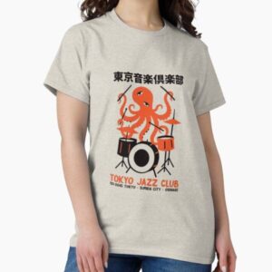 Tokyo Jazz Club Octopus Drummer — Vintage Orange Music Graphic