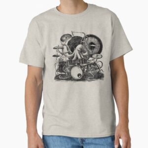 Octopus Playing Drums Funny Rock Musician