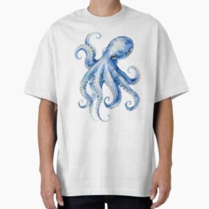 Blue Nautical Octopus Watercolor Painting