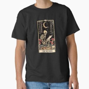 The Reader antique tarot cartomancy - skull and mushrooms with moon