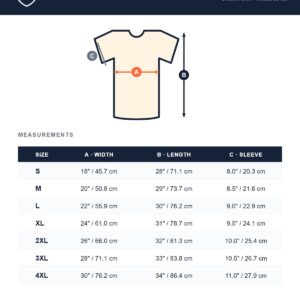 Doodlecrest unisex t-shirt size guide